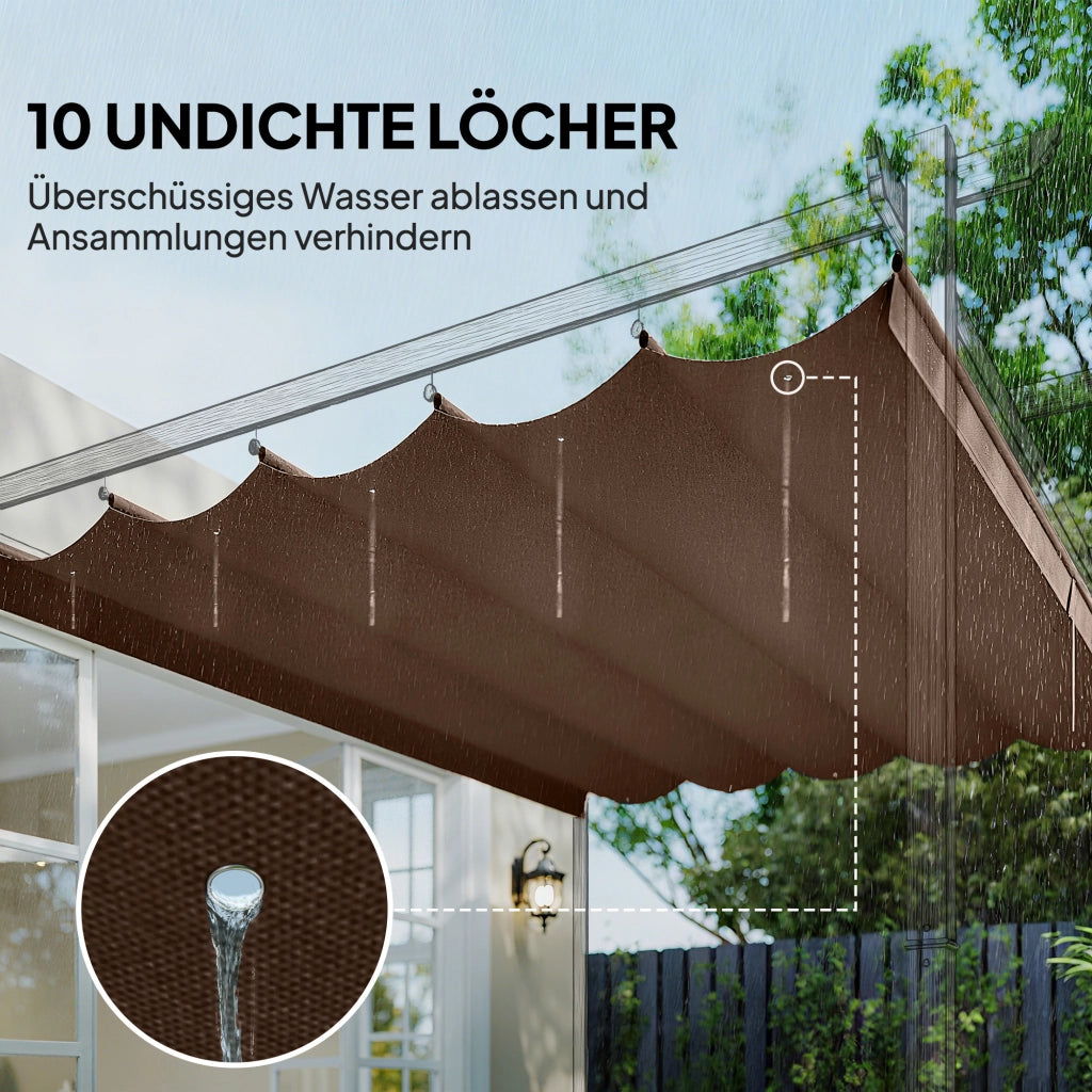 Tetto di ricambio per pergola 3x3m ¨C Xylo ¨C Poliestere impermeabile 250x255cm marrone