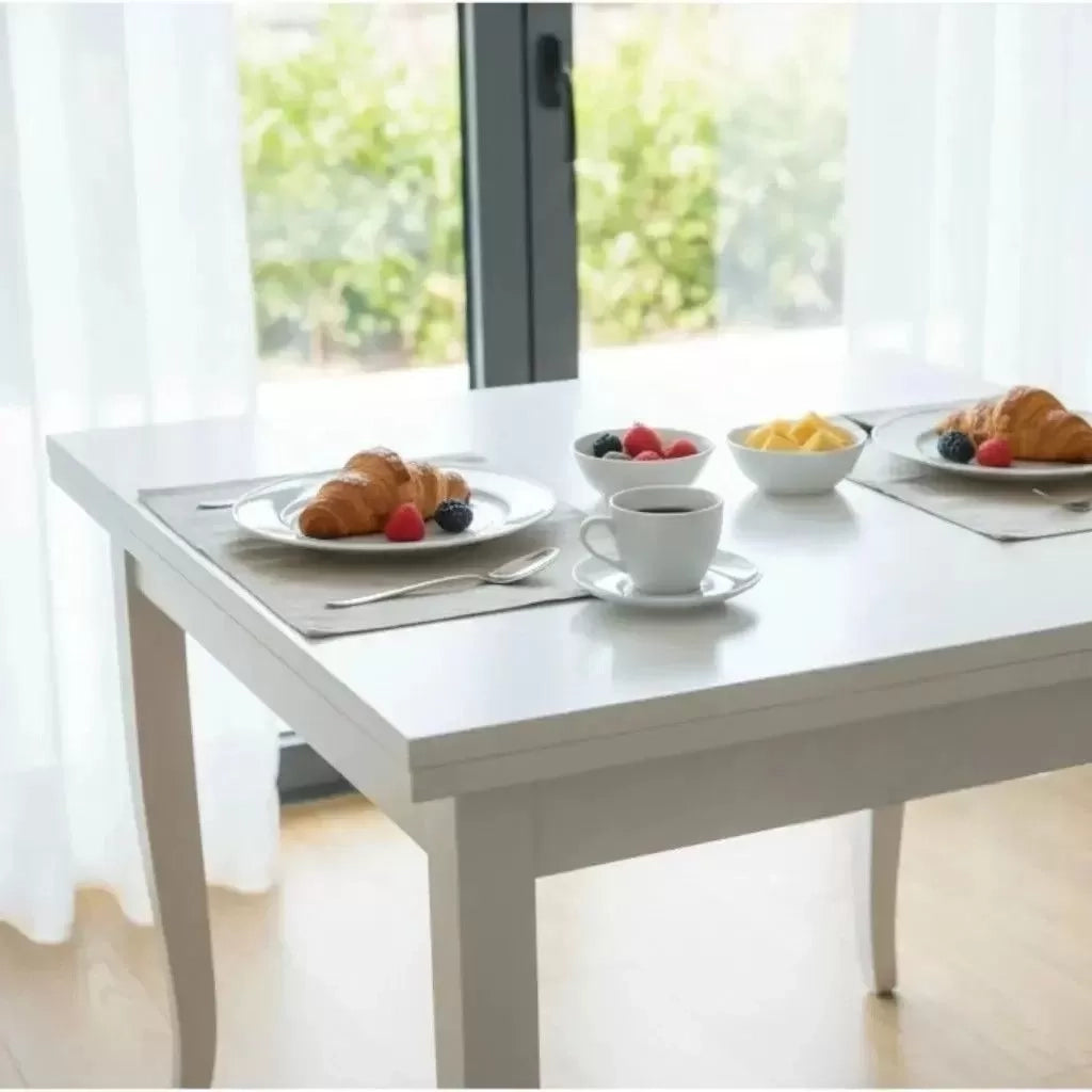 Tavolo rettangolare allungabile legno bianco 180x90 (738) - Mobili 2G