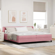 Letto a molle con testiera Rosa 200 x 200 cm Velluto 3341491