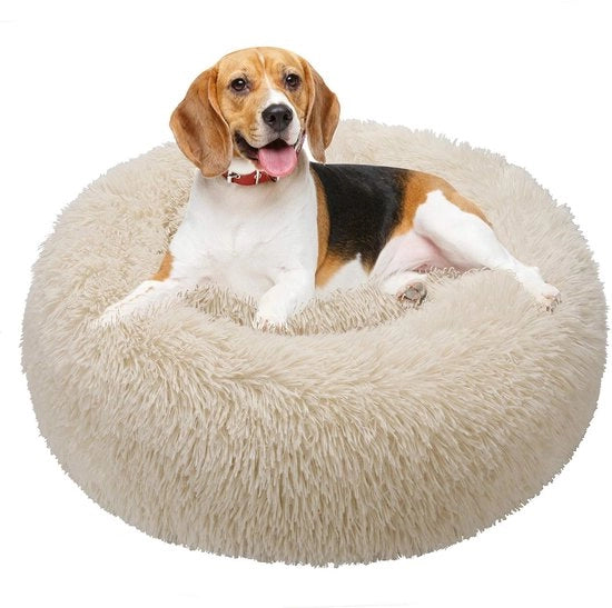 Letto per cani, Cuscino per gatti e piccoli cani, Rond, Plush, 60CM, Beige