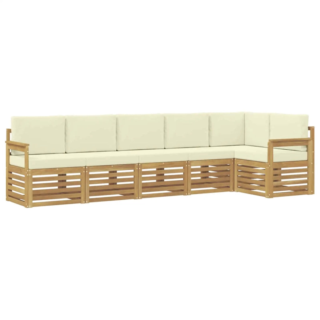 Set di divani da esterno 6 pcs Bianco e Crema 3391900
