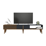 Porta TV in legno "Milan" - 180 x 35 x 40 cm - Noce, Antracite
