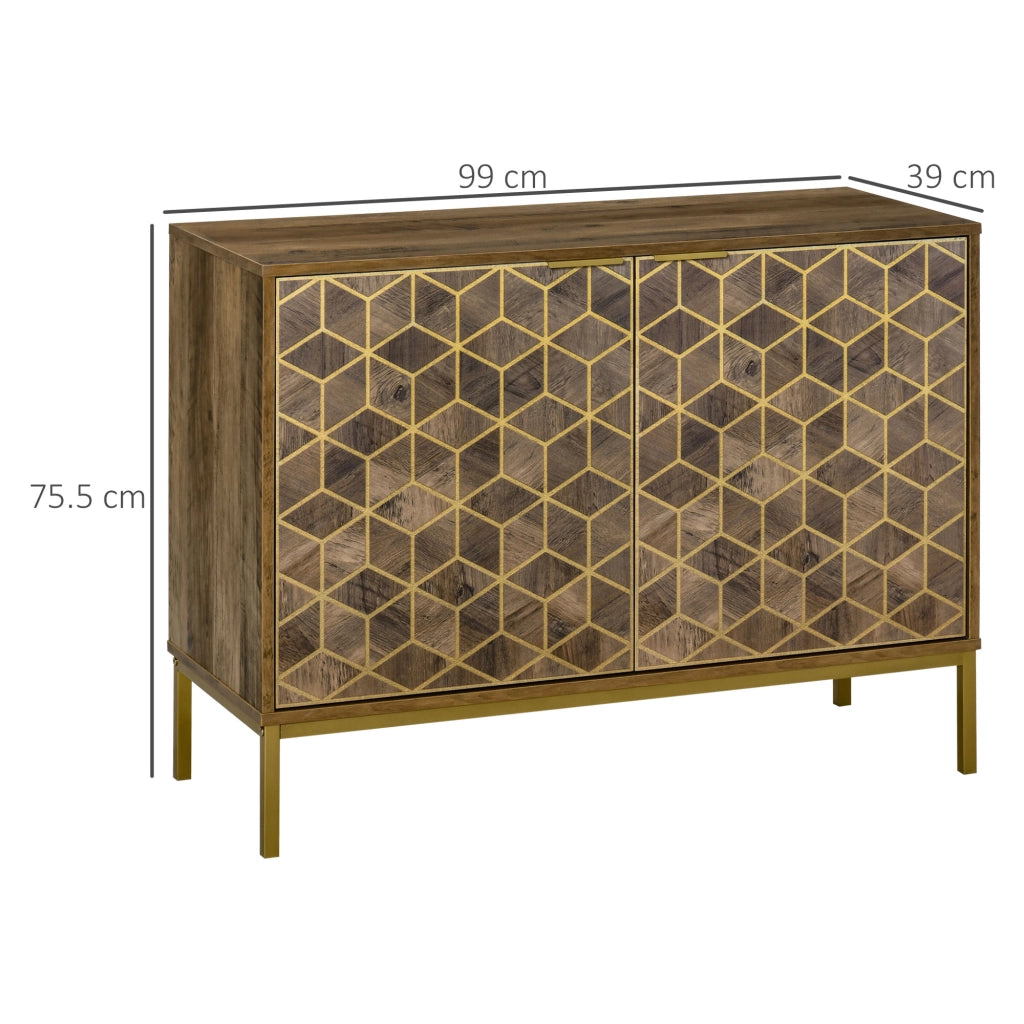 EasyComfort Mobile da Ingresso Moderno con Decori Dorati e Gambe in Acciaio, 99x39x75.5cm