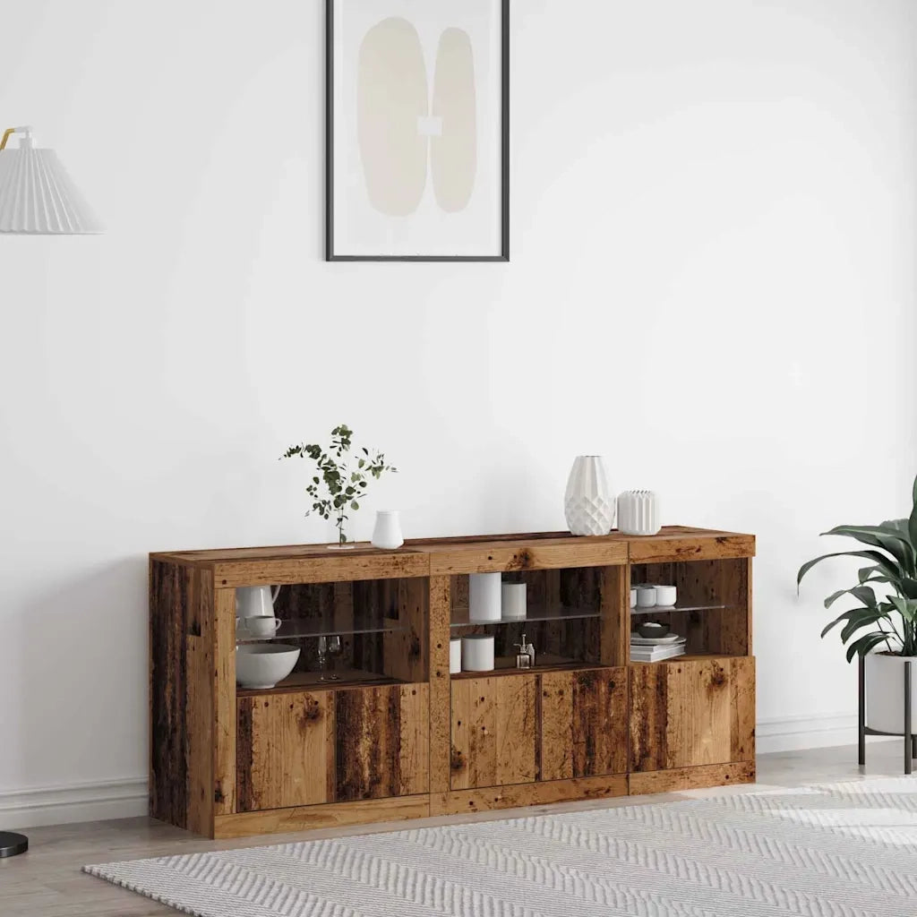 Credenza | Madia LED Legno vecchio 162 x 37 x 67 cm Legno multistrato