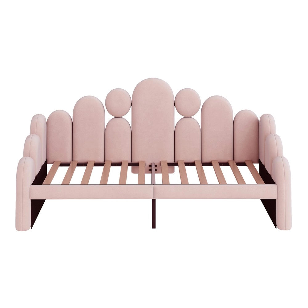 Letto divano imbottito per animali domestici - Zephmum - 180x200 cm - Rosa - 2 in 1, velluto morbido, rete e schienale