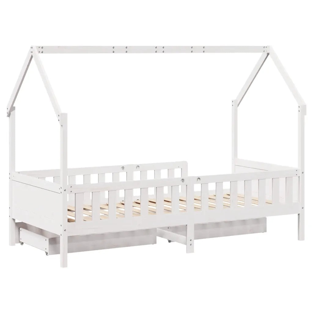 Giroletto Bambini | Letto Infantile | Lettino con Cassetti 80x200 cm Legno Massello di Pino