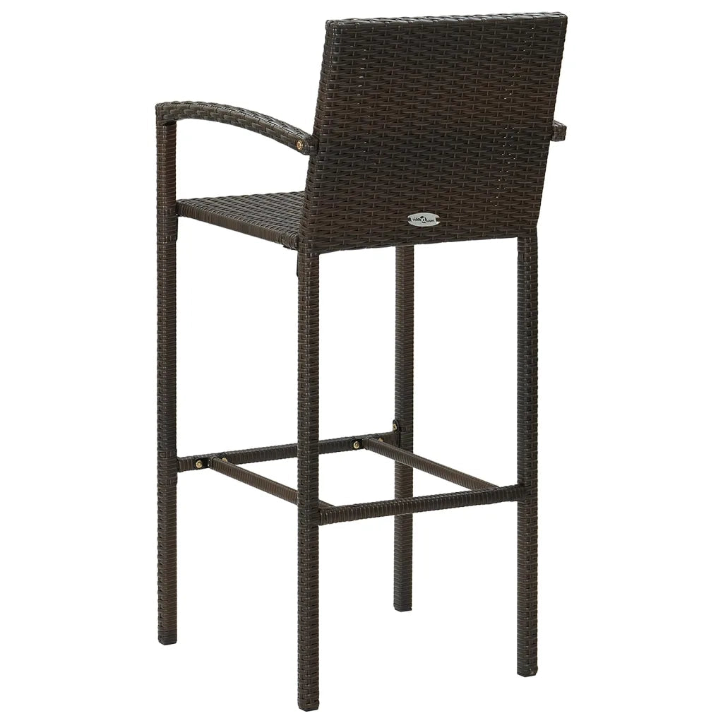 Sgabelli da Bar 2 pz in Polyrattan Marrone 362580