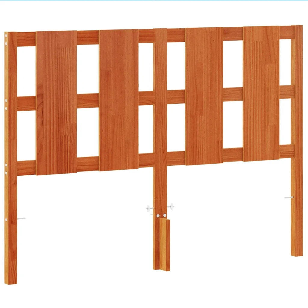 Testiera-Testata-Testiera Decorativa Marrone Cera 135 cm in Legno Massello di Pino 530013