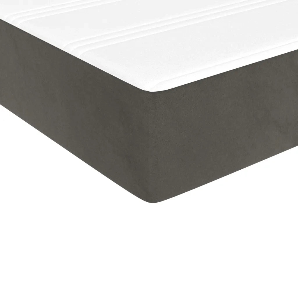Materasso a Molle Insacchettate Rigidità Media Grigio Scuro 90x190x20 cm in Velluto 347709