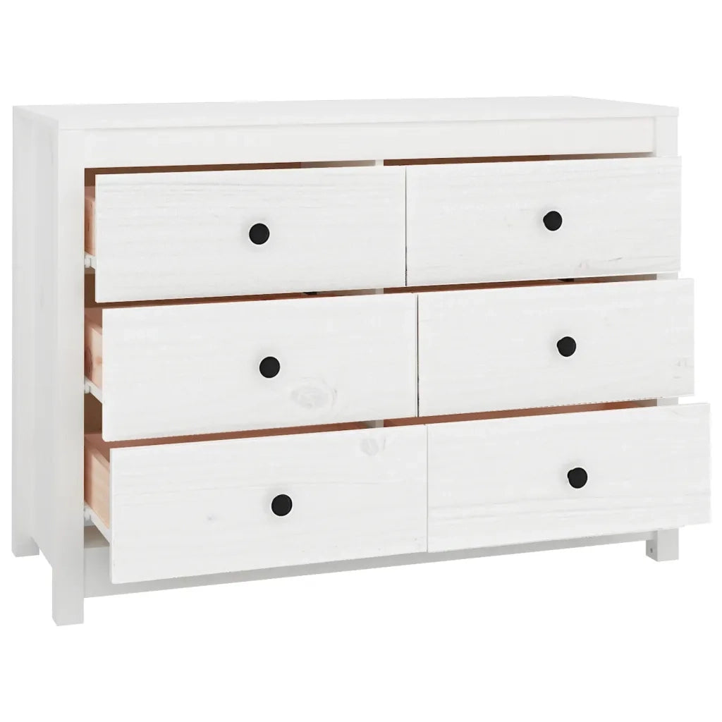 Armadietto Bianco 100x40x72 cm in Legno Massello di Pino 821765