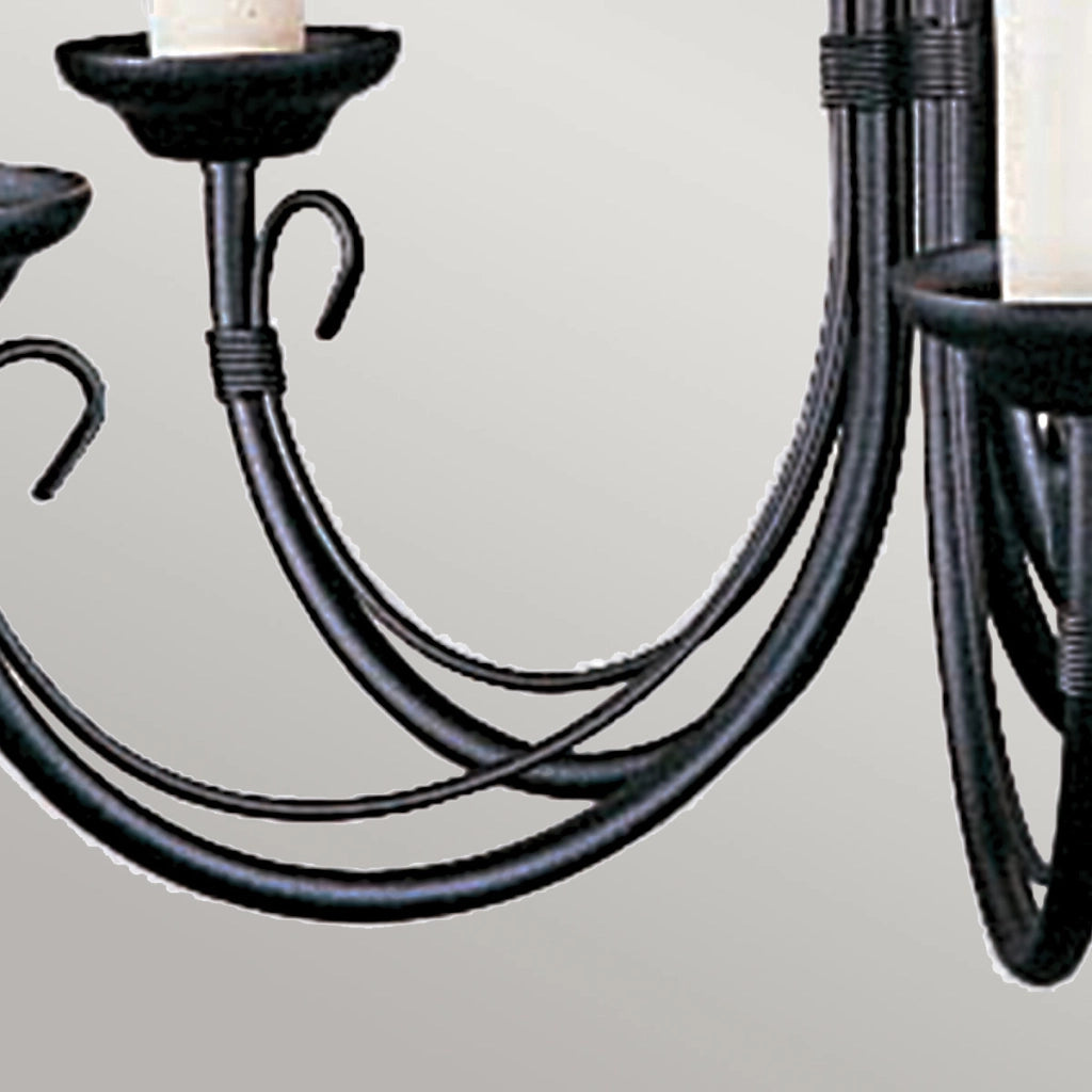 Lampadario rustico nero in metallo Chartwell 5xE14 Elstead
