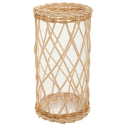 Vaso in rattan e vetro marrone d10x20h