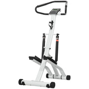 Stepper con maniglie, cyclette fitness con schermo LCD, cyclette con 12 livelli di resistenza, nero e argento, 80 x 61 x 134 cm