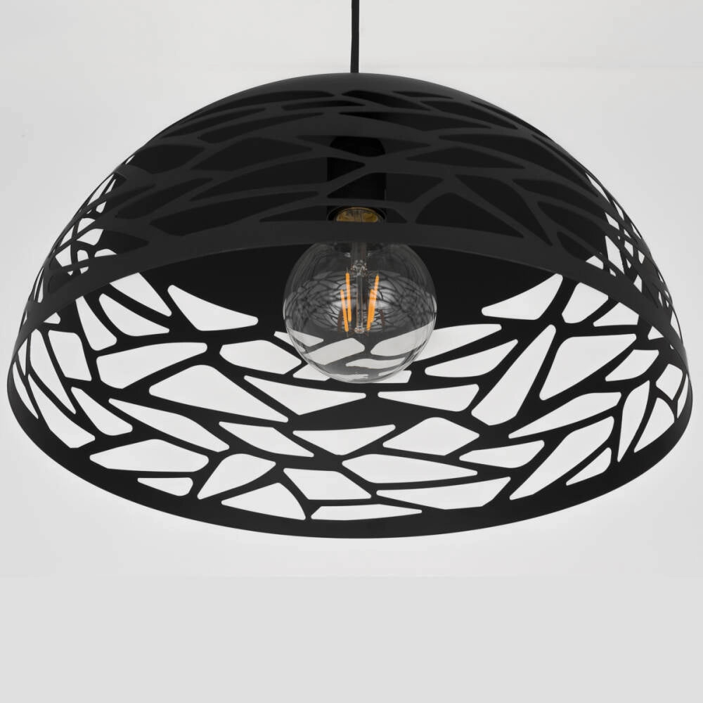 Lampada a sospensione nera traforata E27 Italux Armand