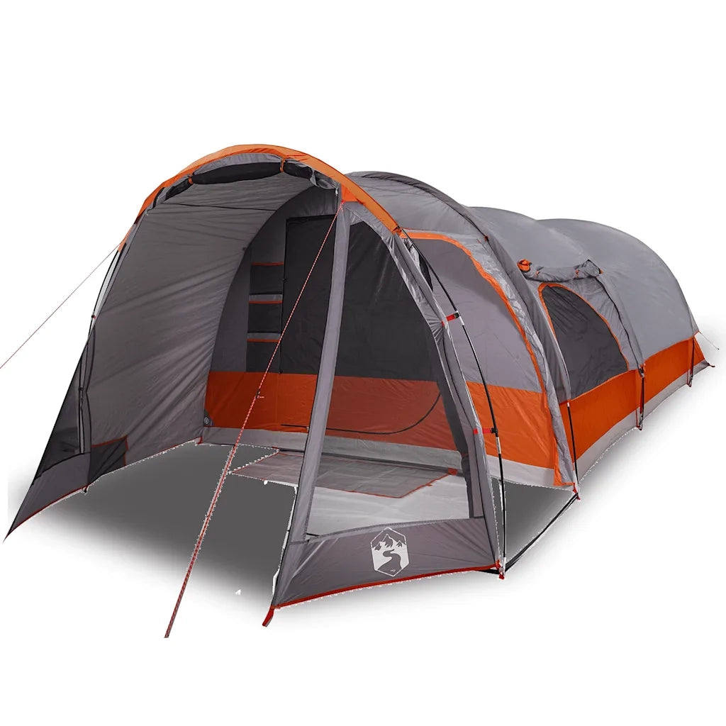 Tenda Familiare a Tunnel per 8 Persone-Tenda da campeggio Grigia Impermeabile 385026
