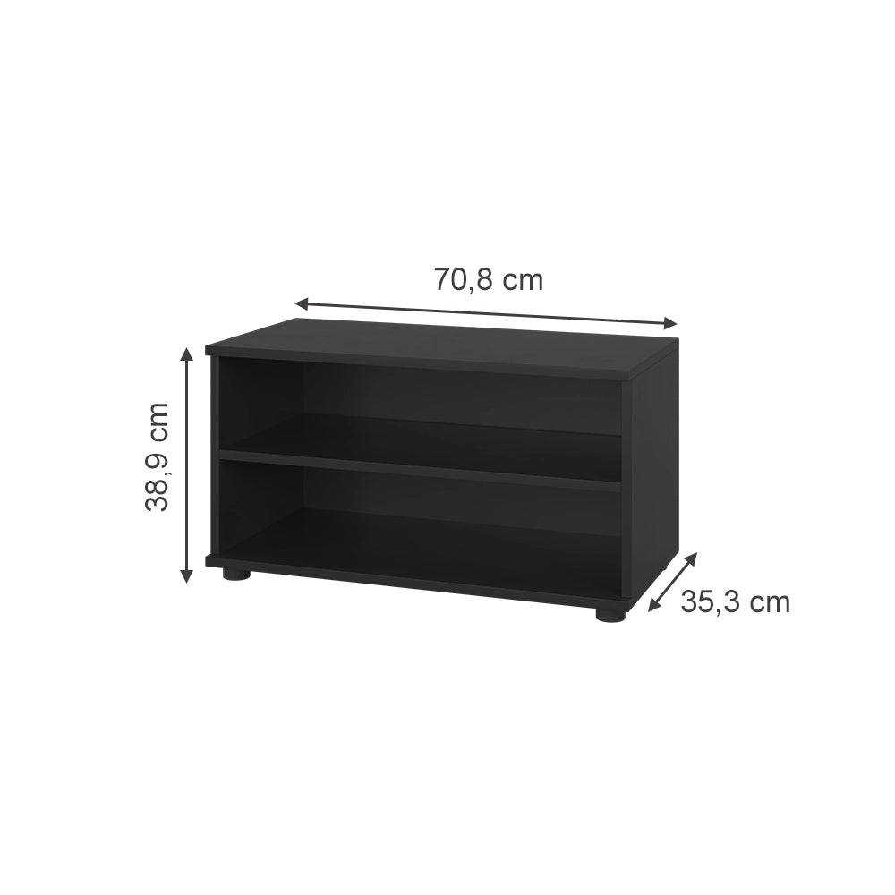 Vicco Scaffale Nero 70.8 x 38.9 cm con 2 scomparti