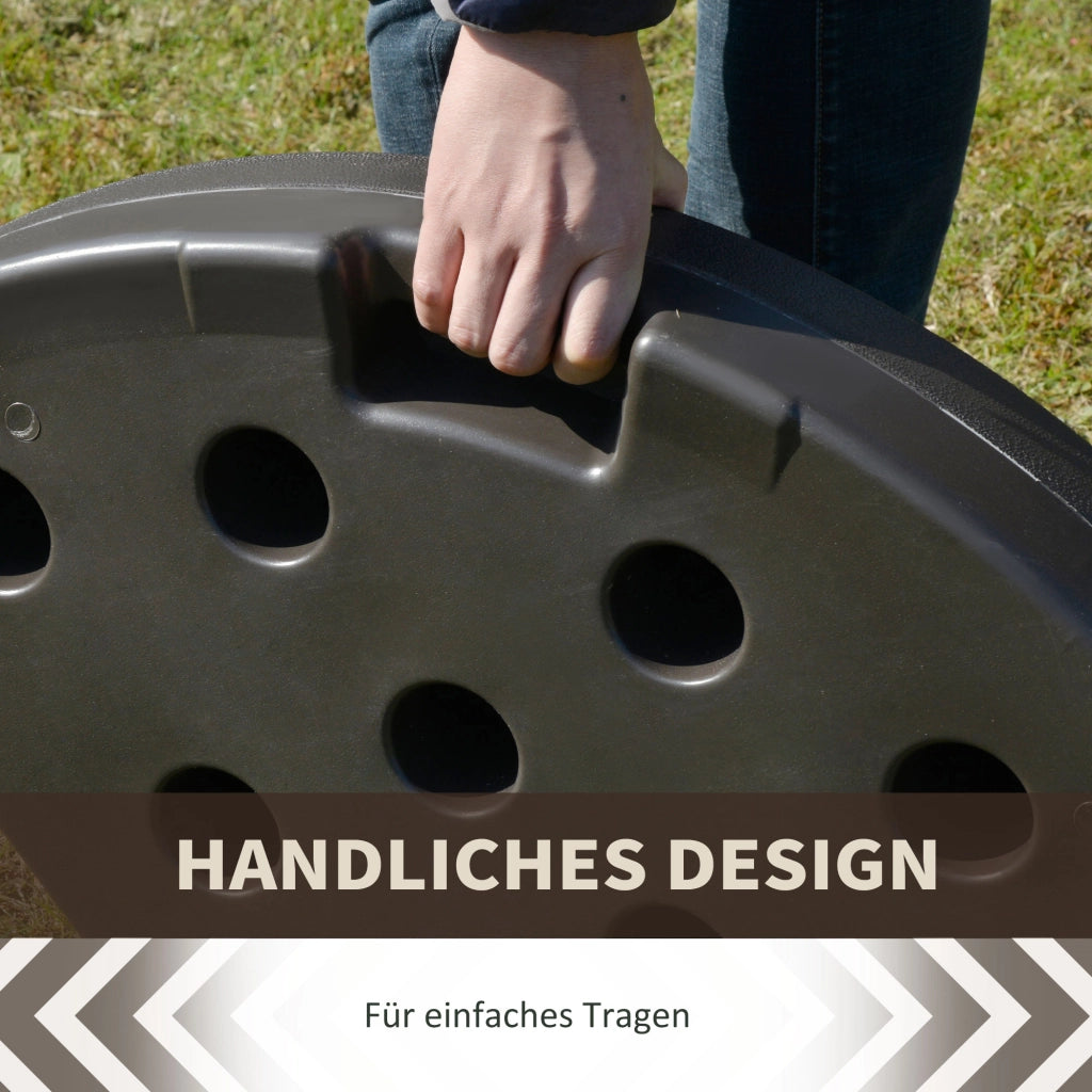 Base per ombrellone 4 pezzi ¨C Xylo ¨C HDPE riempibile sabbia/acqua 25kg marrone