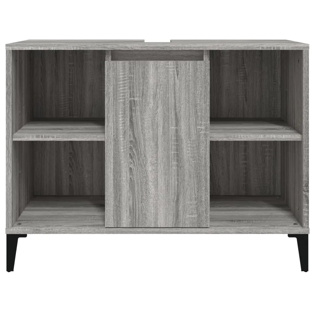 Mobile Lavabo-Armadietto da bagno Grigio Sonoma 80x33x60 cm in Legno Multistrato 415807