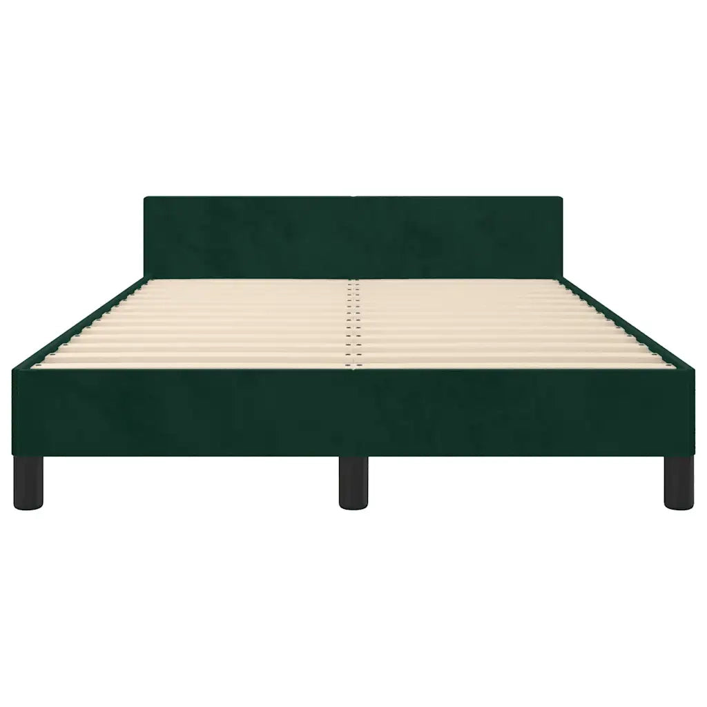 Letto matrimoniale | Letto per adulti | Giroletto senza Materasso Verde Scuro 120x190 cm Velluto