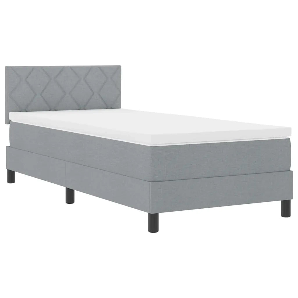 Letto a molle con materasso Grigio chiaro 90 x 200 cm Tessuto 3342254