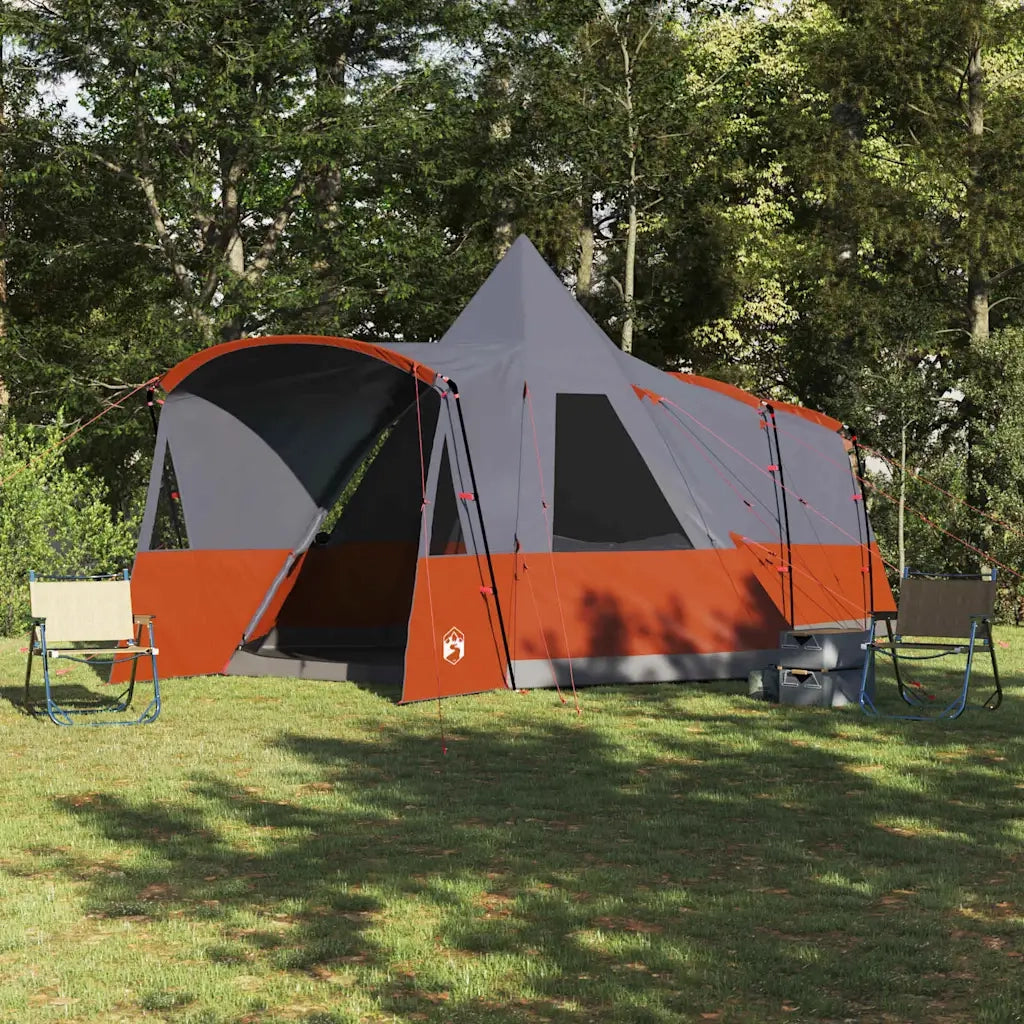 Tenda Teepee per 8 Persone con tetto Grigio e arancione