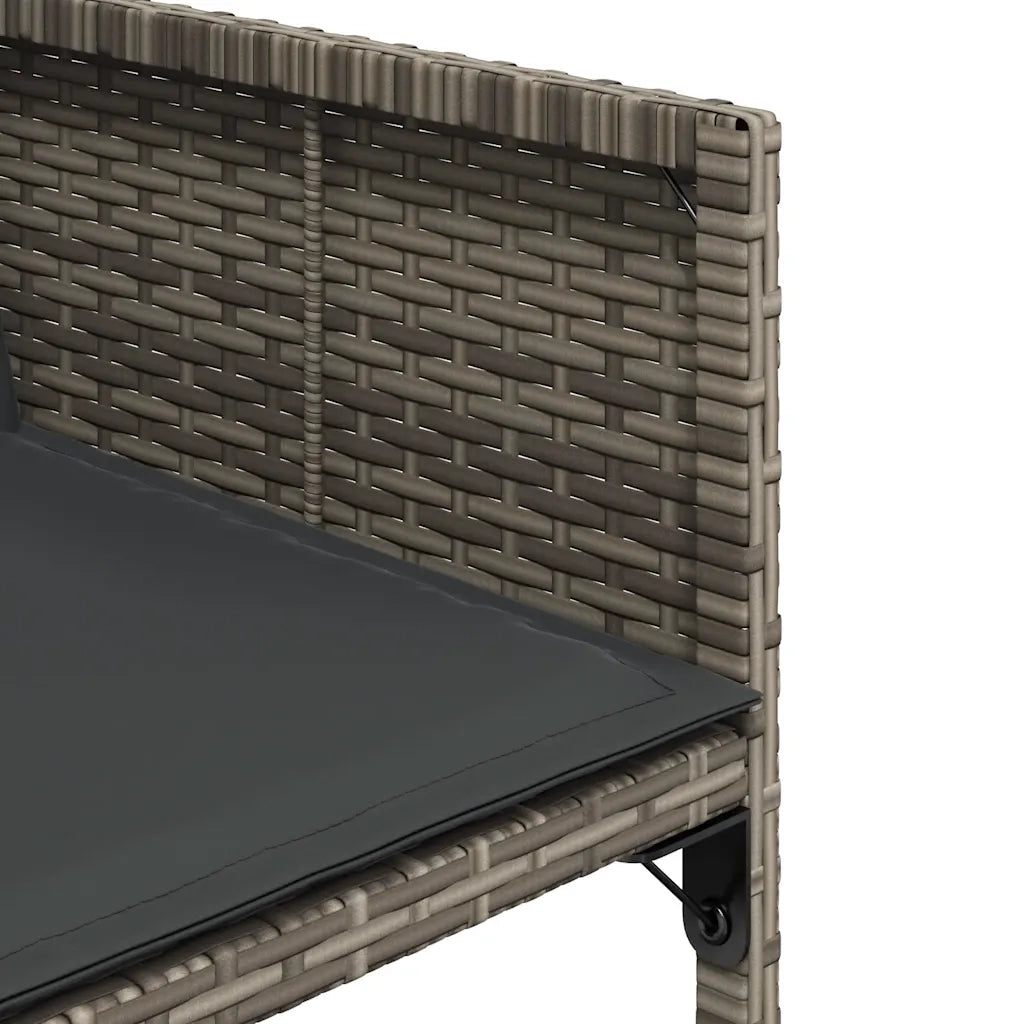 Set da Pranzo da Giardino 17pz con Cuscini Grigio in Polyrattan 3278131