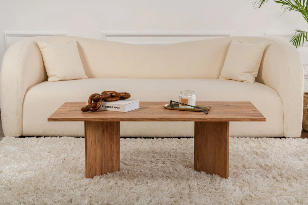 Tavolino da caffè in legno "Sabin" - 60 x 119 x 40 cm - Pino atlantico