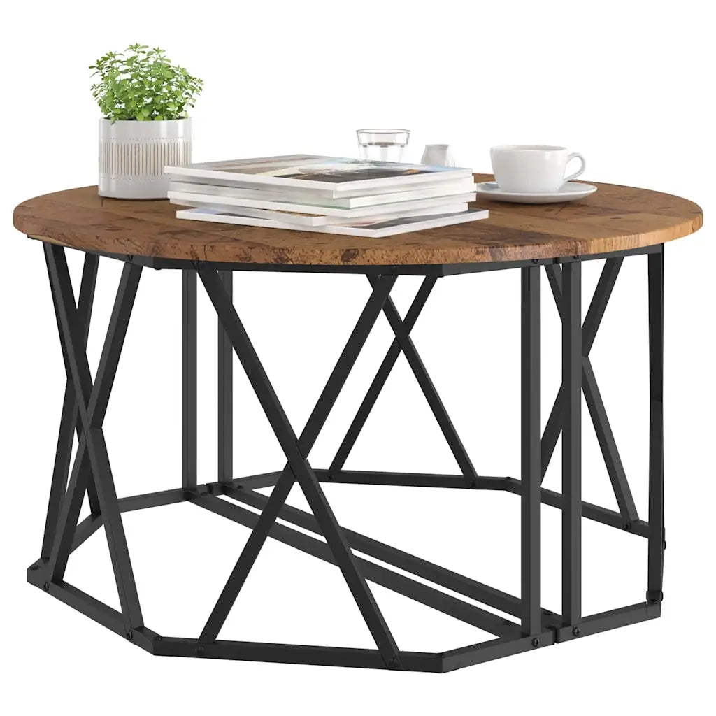 Tavolino da Salotto-Tavolino da soggiorno-Tavolo Legno vecchio 80 x 80 x 42 cm