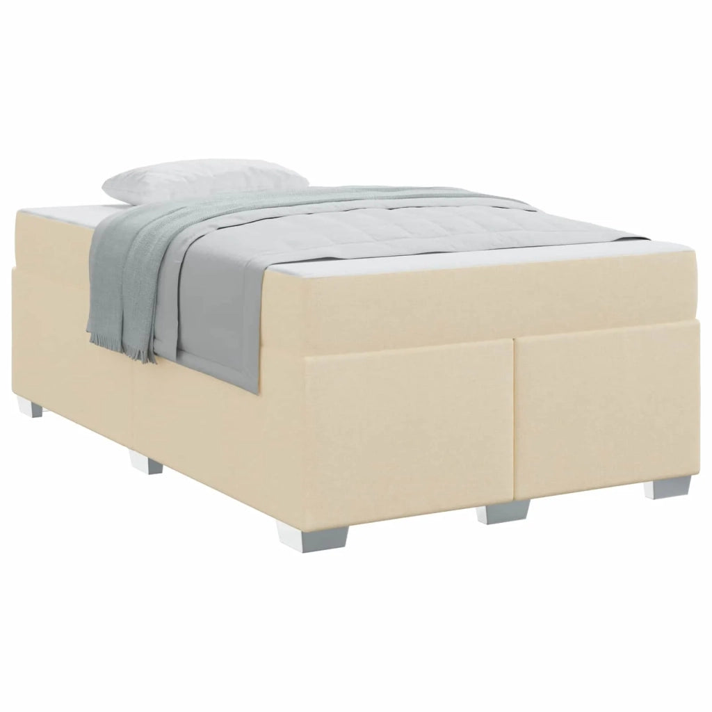 Struttura del letto con materasso Crema 120 x 190 cm Tessuto 3399178