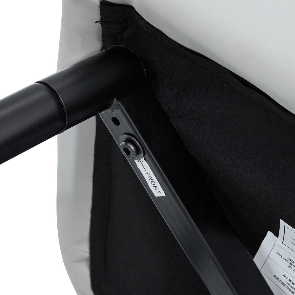 Sgabello da bar set di 2 con schienale ergonomico; rinforzo incrociato e poggiapiedi in PU grigio chiaro e nero
