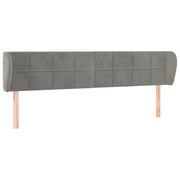 Testiera | Testata ad Orecchio Grigio Chiaro 163x23x78/88 cm in Velluto
