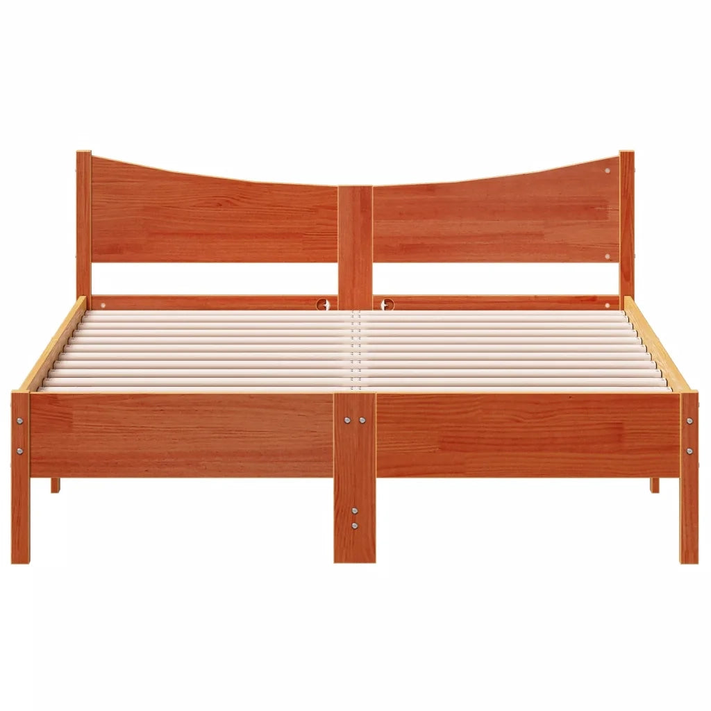 Letto senza Materasso Marrone Cera 120x190 cm in Legno di Pino 844752