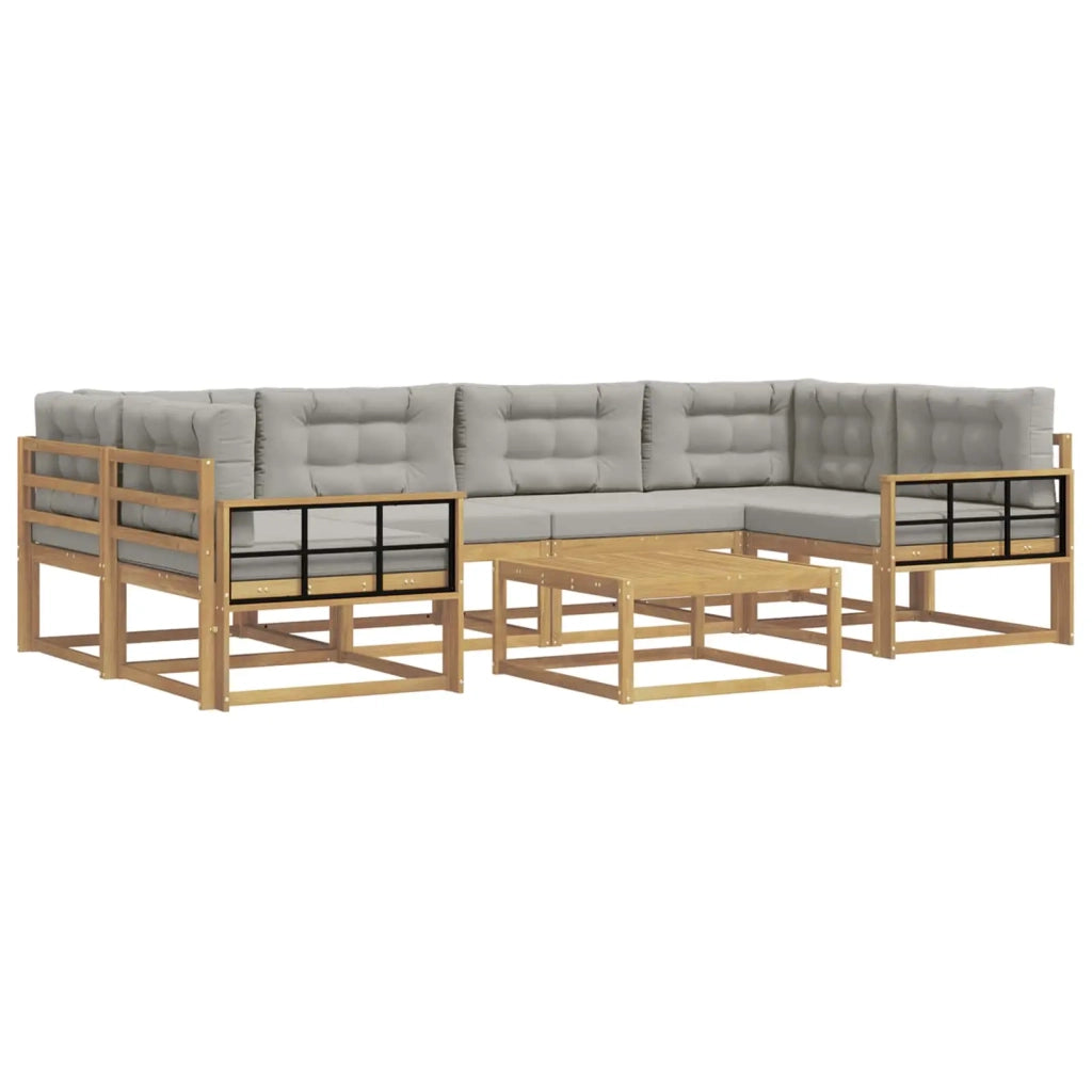 Set di divani da esterno 5 pz Bianco e Grigio Chiaro 3386140
