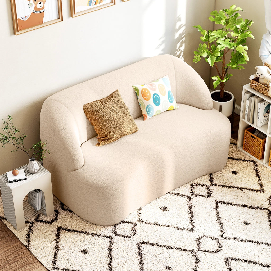 Divano 2 posti in tessuto beige ¨C Minimal ¨C 142 cm