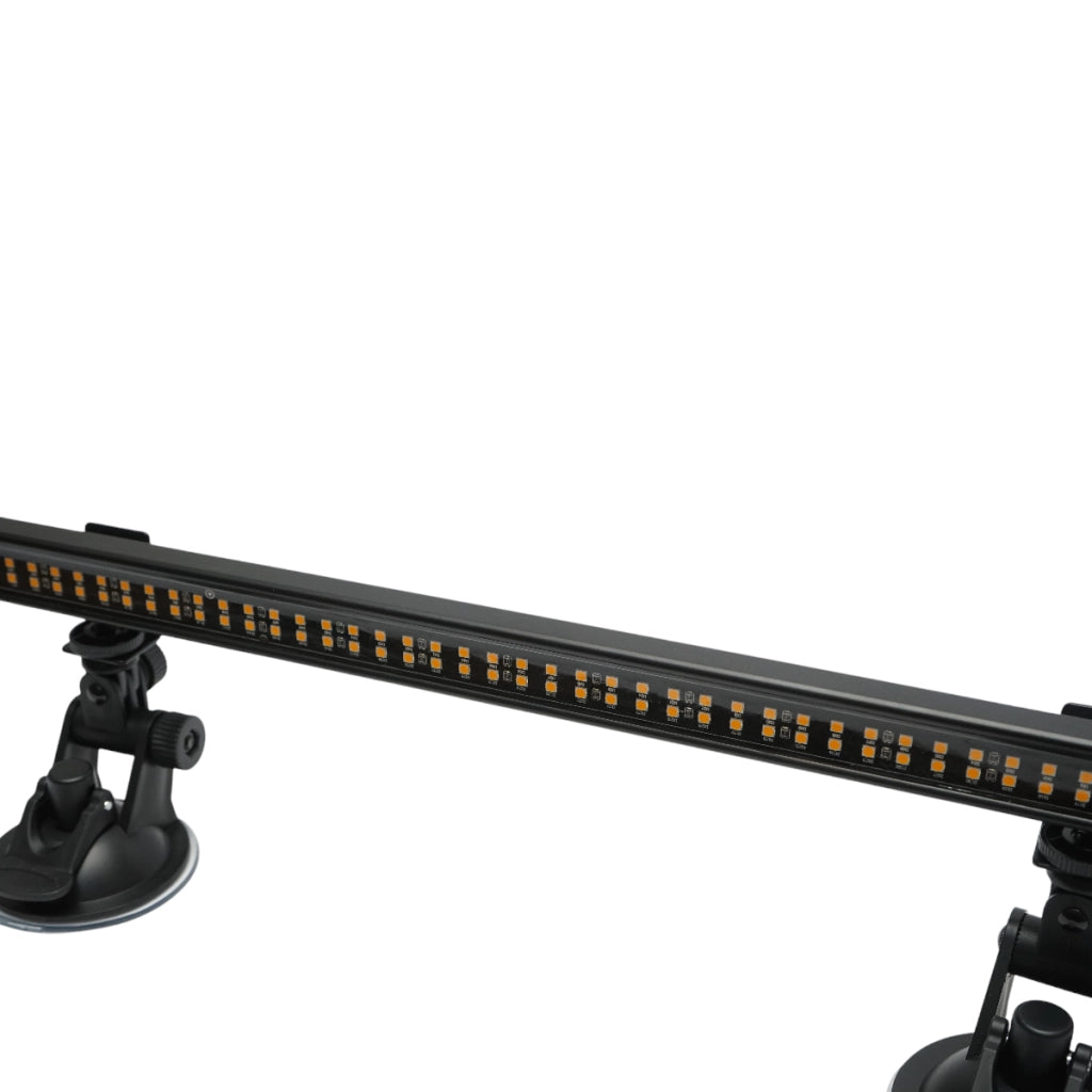 Barra stroboscopica LED da 62 cm con ventose, 60 W, 10-30 V, strobo a 9 colori, 15 modalità di illuminazione