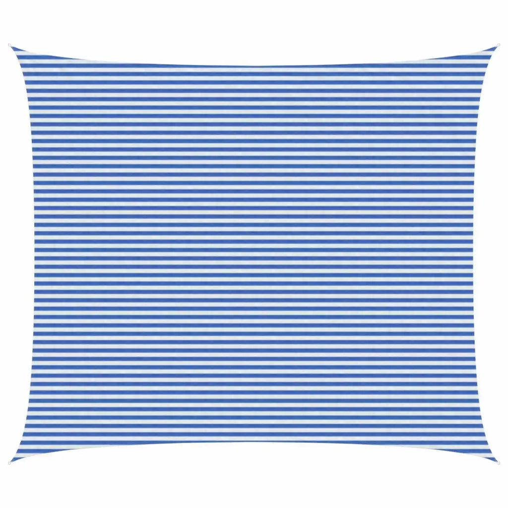 Telo Ombra-Vela Ombreggiante-Parasole a Vela Blu e Bianco 6 x 7 m HDPE