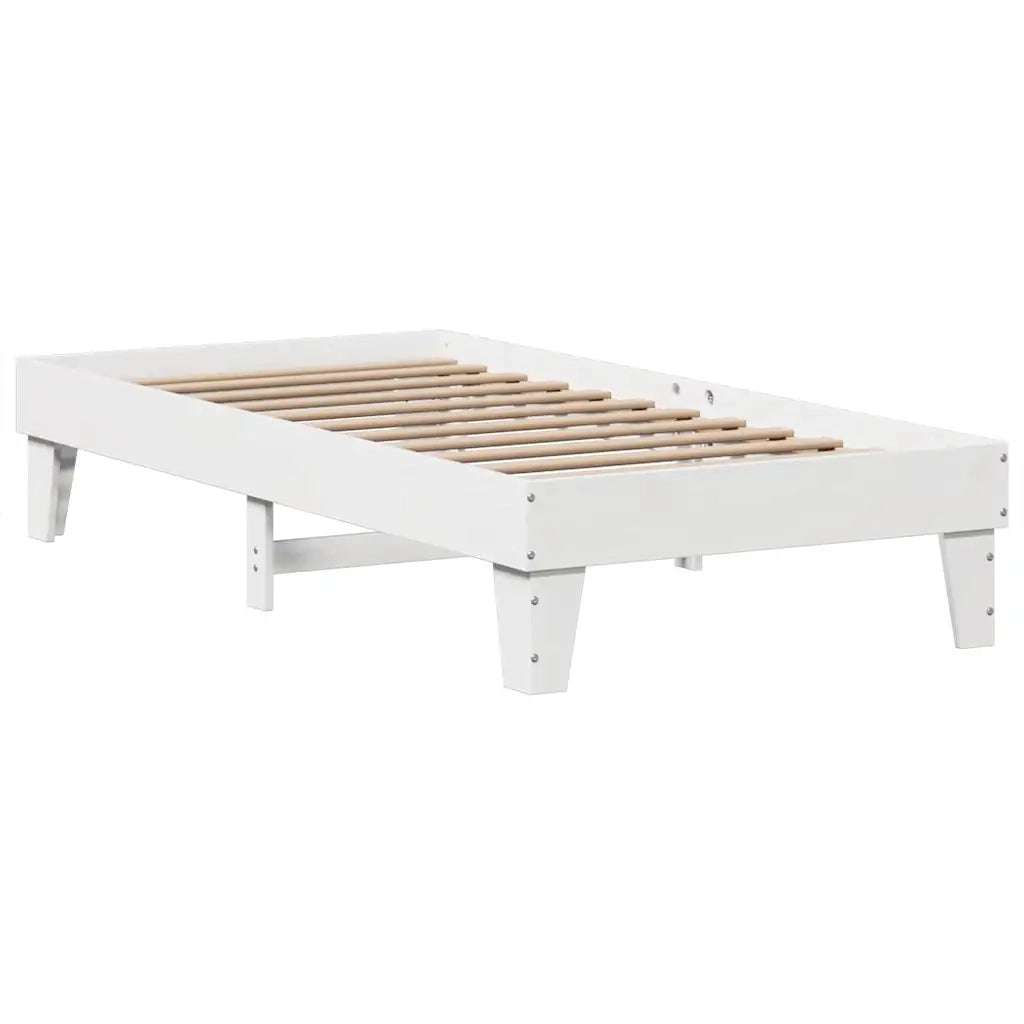 Letto senza Materasso Bianco 90x190 cm in Legno Massello Pino 3308865