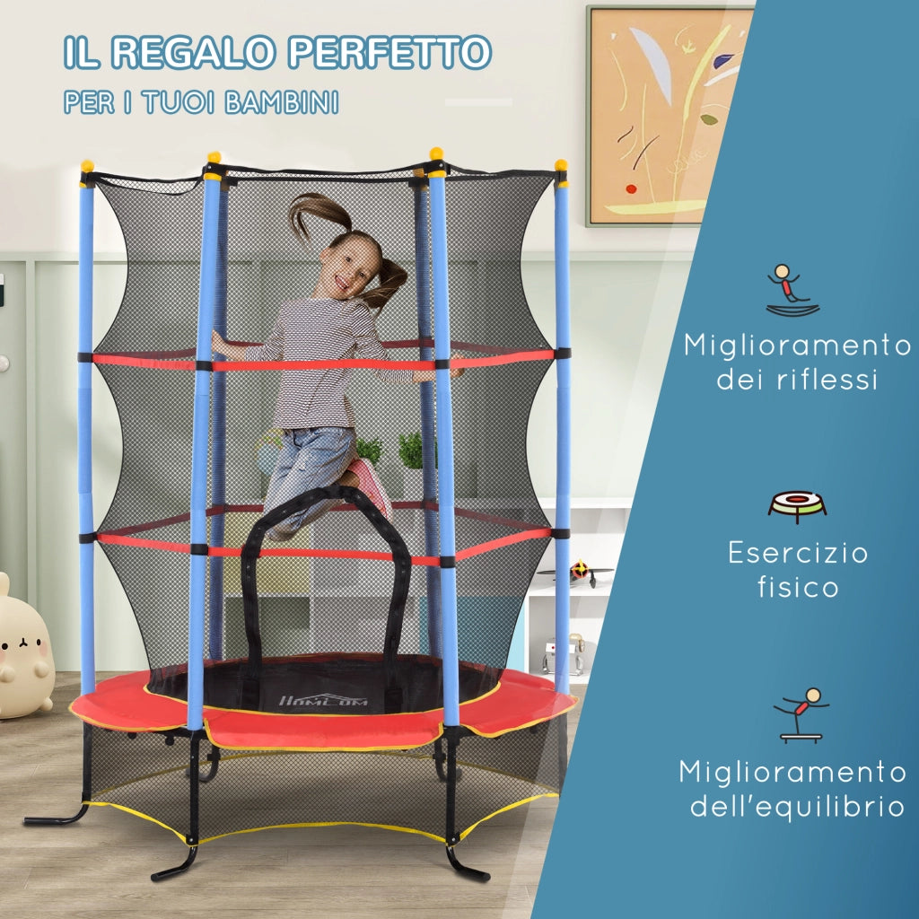 Trampolino per Bambini con Rete Sicurezza ¨C zephmum ¨C Blu