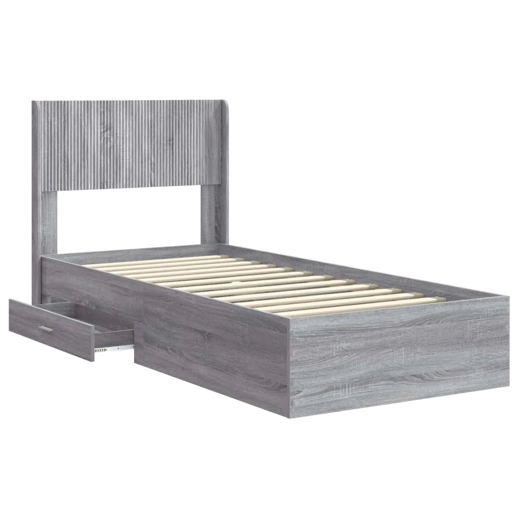 Struttura del letto con stoccaggio e testata Sonoma grigio 3414504