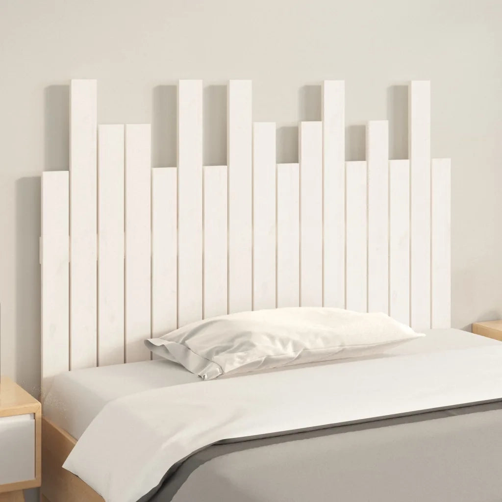 Testiera | Testata da Parete Bianca 108x3x80 cm in Legno Massello di Pino