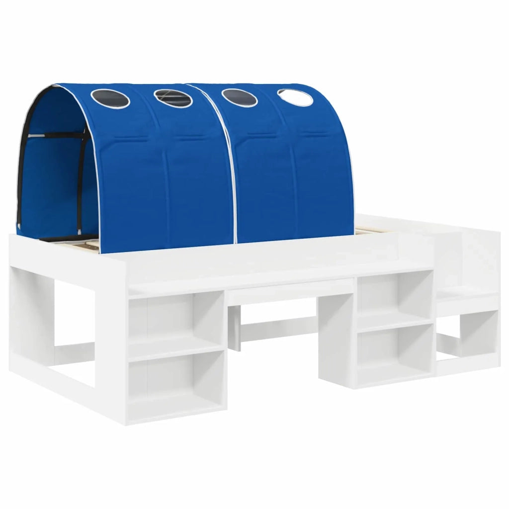 Letto alto per bambini con storage Bianco e Blu 3423595