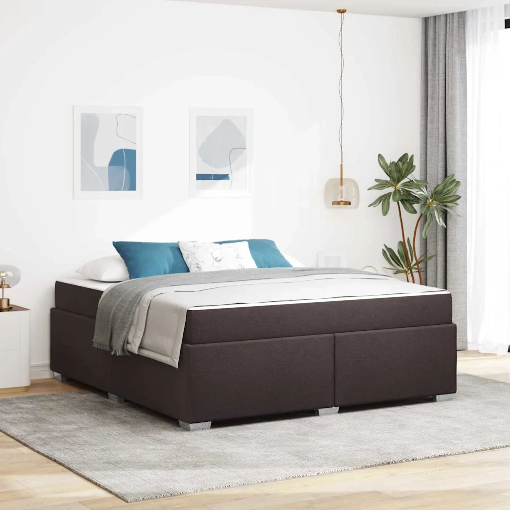 Struttura del letto Marrone Scuro 180 x 200 cm Tessuto