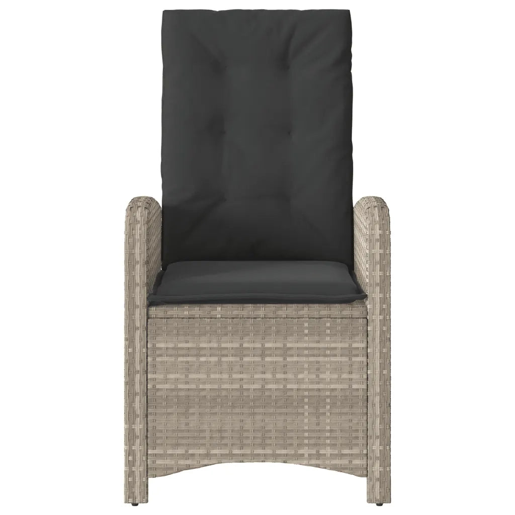 Sedie Reclinabili Giardino 2 pz | Sedie da Esterno Cuscini Grigio Chiaro Polyrattan