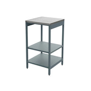 Mobile da esterno in acciaio con 2 ripiani, 49cm, blu grigio