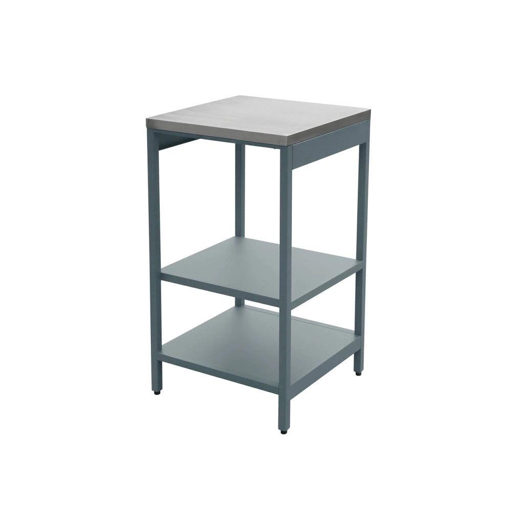 Mobile da esterno in acciaio con 2 ripiani, 49cm, blu grigio