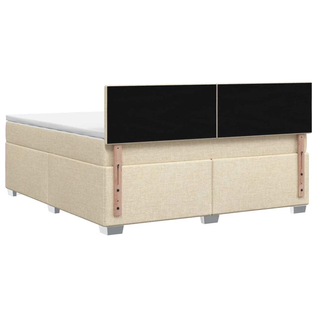 Letto con Box Spring, Materasso e LED Crema 180 x 200 cm 3452013
