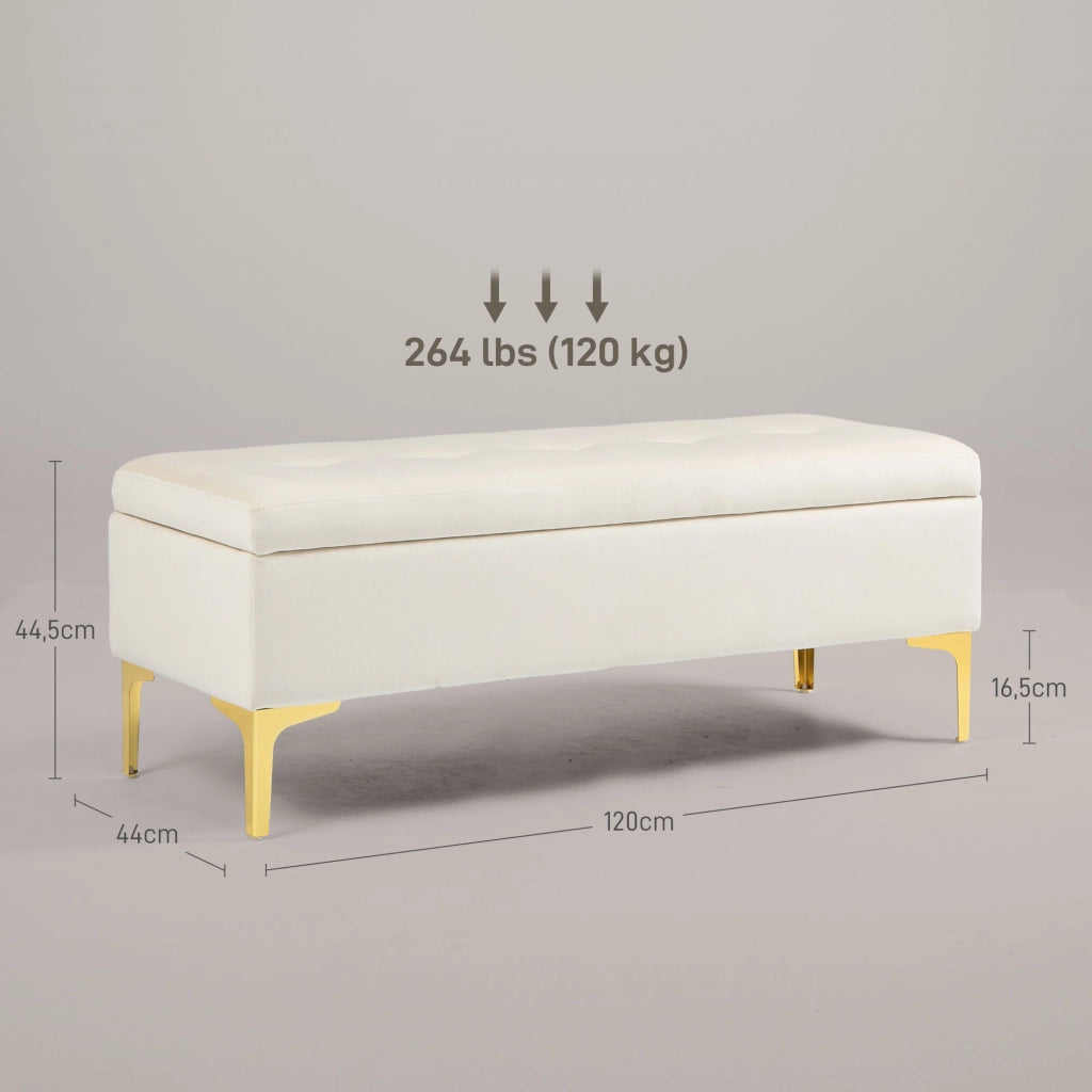 PANCA Contenitore 120 x 44 x 44,5 cm Beige in Poliestere