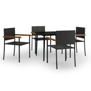 Set da Pranzo da Giardino 5 pz | Set Salotto da Giardino Nero
