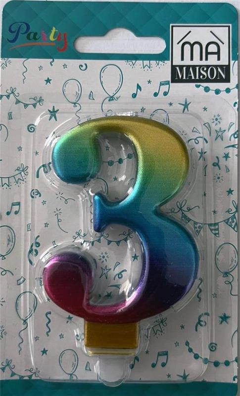 MA MAISON CANDELA "3" ARCOBALENO METALLIZZATO