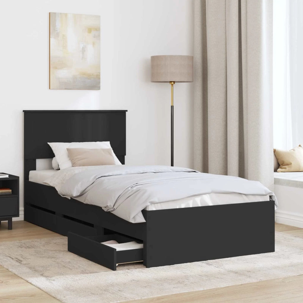 Struttura del letto Nero 90 x 190 cm Legno Ingegnerizzato 3410750